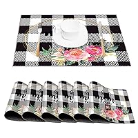 Best Mom Ever Outdoor Placemats for Kitchen Room Décor Sets Stain Resistant Anti-Skid Washable Cafe Placemats Seasonal Wreaths Round Retro Rustic Coffee Mats Set of 6