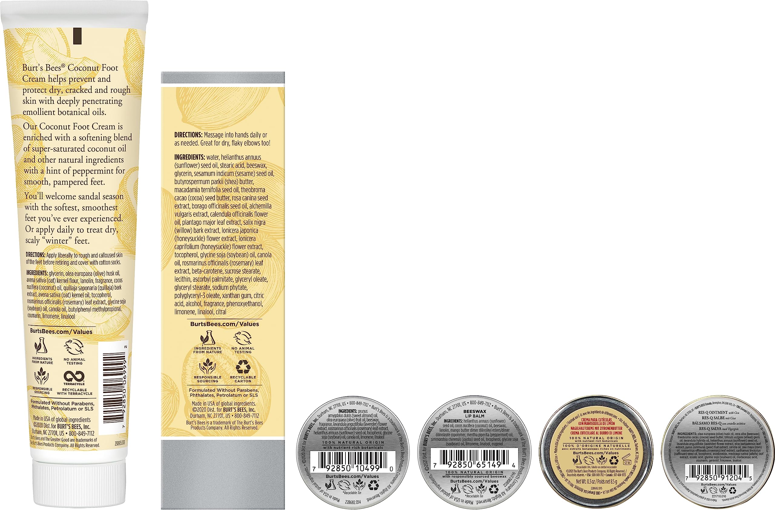 Burt's Bees Back to School Gifts, 6 Dorm Body Care Products for College Students, Classics Set -Original Beeswax Lip Balm, Cuticle Cream, Hand Salve, Res-Q Ointment, Hand Repair Cream & Foot Cream