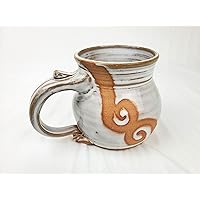 Hand Thrown Pottery Mug in Shale With Rust Waves Handmade in North Carolina