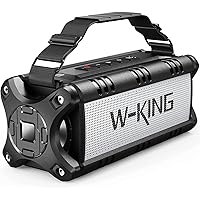 W-KING Bluetooth Speaker, 50W Powerful Bluetooth Speaker Loud IPX6 Waterproof, Large Outdoor Portable Speaker Wireless for Deep Bass/Bluetooth 5.0/Power Bank/40H Playtime/TF-Card/AUX/NFC/EQ