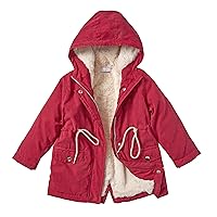 Girls Plush Lined Hooded Warm Winter Anorak Outerwear Jacket Parka Coat