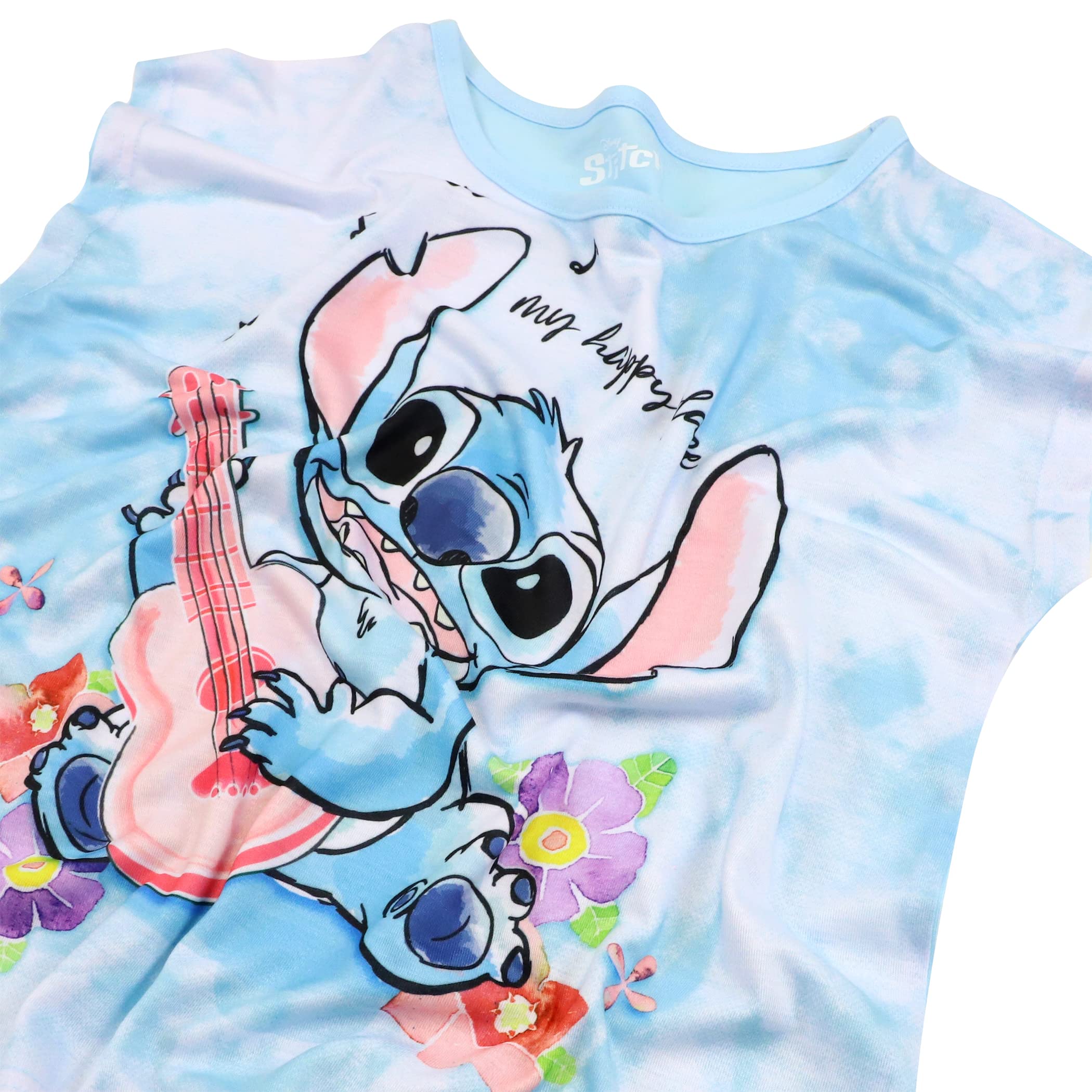Disney Girls' Lilo & Stitch 2-Piece Loose-Fit Pajamas Set, MY HAPPY PLACE, 6