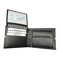 100% Genuine Leather Wallet 6 Card Holder for Men (Black), Black, us size:s-m, Contemporary