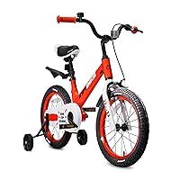 SereneLife Kids Bike with Training Wheels - Toddlers Bicycle w/Adjustable Seat Height, Alloy Steel Frame, Dual Brake System, Full Chain Guard, Reflector, Bell, Kickstand