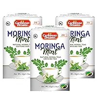 Caribbean Dreams Moringa Mint Tea, 4.23 oz (Pack of 3) - Total 60 Tea Bags