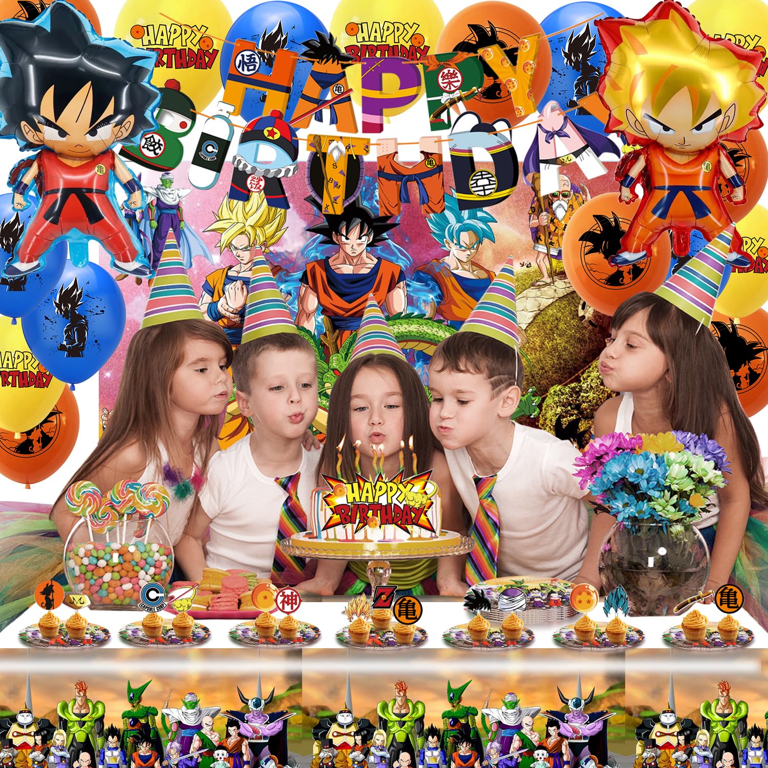 Dragon Z Party Supplies, 32 Pcs Anime Dragon Birthday Party Decorations  Include Cake Topper, Cupcake Toppers, Banner, Balloons, Anime Party Supplies  F | Fruugo AE