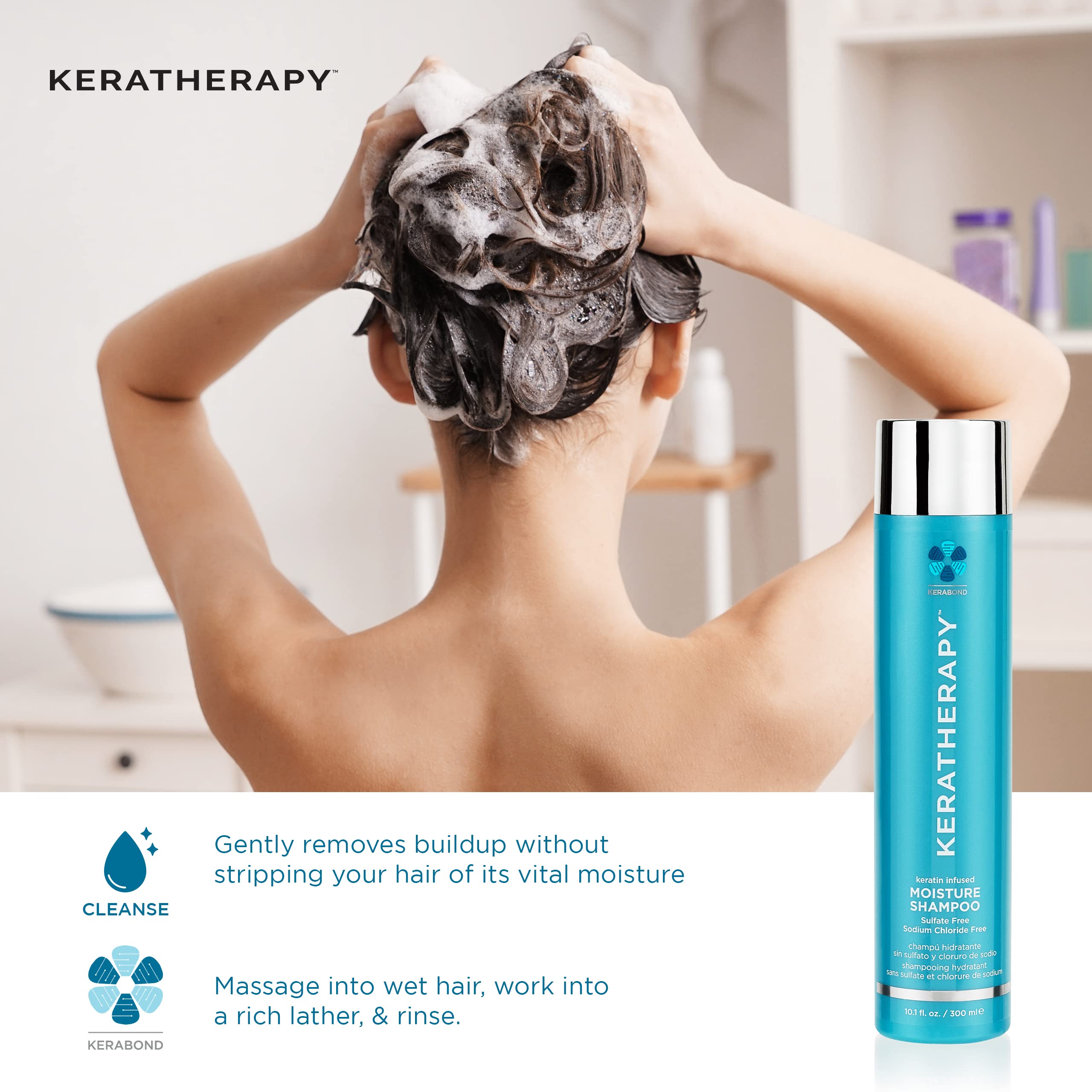 Keratherapy Keratin Infused Moisture Leave In Conditioner Spray, 8.5 fl. oz., 251 ml - Hydrating Leave in Conditioner Spray with Jojoba Oil, Panthenol, Arginine Amino Acid & Wheat Oil for Damaged Hair