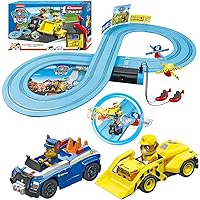 Carrera First Paw Patrol - Slot Car Race Track - Includes 2 Cars: Chase and Rubble - Battery-Powered Beginner Racing Set for Kids Ages 3 Years and Up