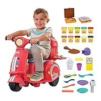 Pizza Delivery Scooter Playset, Large Ride-On Play Food Preschool Toys for Boys & Girls 3-5, Kids Arts & Crafts