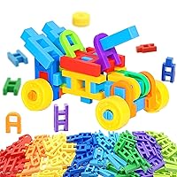Super Creating Plastic Building Blocks Kids Toys- Teacher Must Haves School Supplies for STEM Activities, Montessori Toys for Early Childhood Education Materials, Building Sets for 3+ Year Olds.