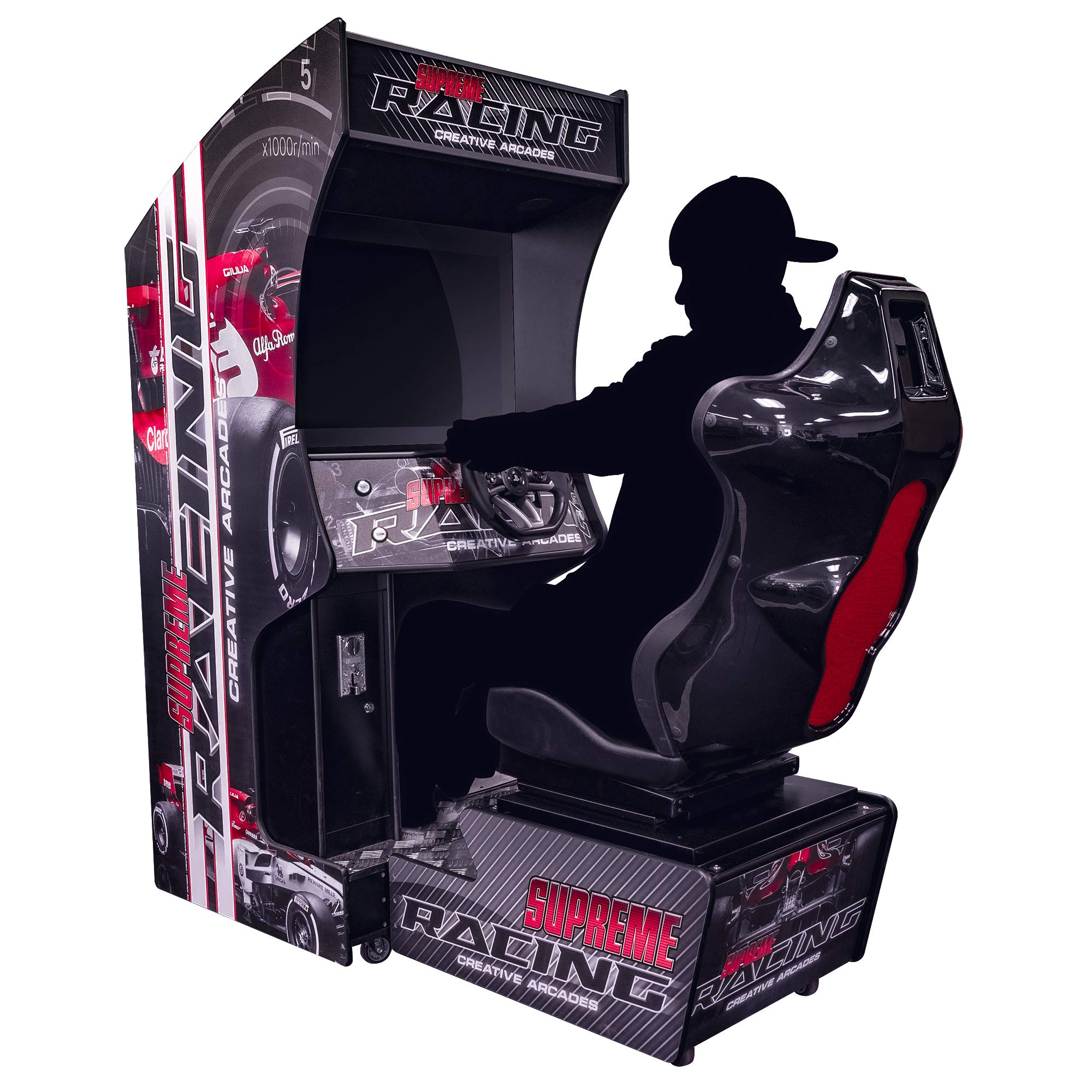 Creative Arcades Full Size Commercial Grade Seated Racing Arcade Machine | 107 Racing Games | 32