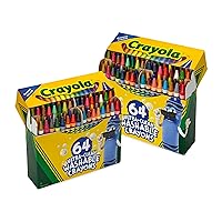 Washable Crayons - 64ct (2 Boxes), Bulk Crayons for Kids, Crayon Set, Coloring Book Crayons, Kids Easter Basket Stuffer [Amazon Exclusive]