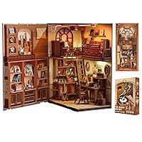 Cutefun DIY Book Nook Kit Birthday Gift for Adults, Teens, Family, DIY Miniature House Booknook Kit Bookshelf Decor 3D Wooden Puzzles for Adults, Tiny Home Model with LED Light (The Secret Rhythm)