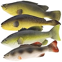 4 PCS Artificial Hanging Fish Decoration Ornament Yellow Croaker Sea bass for Home Party Garden Kitchen Shop Hotel Restaurant Display