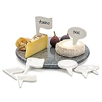 RSVP International Accessories Cheese Board Collection, Oval Shape, 6 Piece, Porcelain
