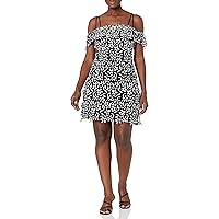 French Connection Women's Fulaga Lace Overlay Off The Shoulder Short Sleeve Dress