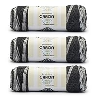 Caron Simply Soft Freckle Stone Yarn - 3 Pack of 5oz/141g - Acrylic - #4 Worsted (Medium) - 235 Yards - Knitting, Crocheting & Crafts