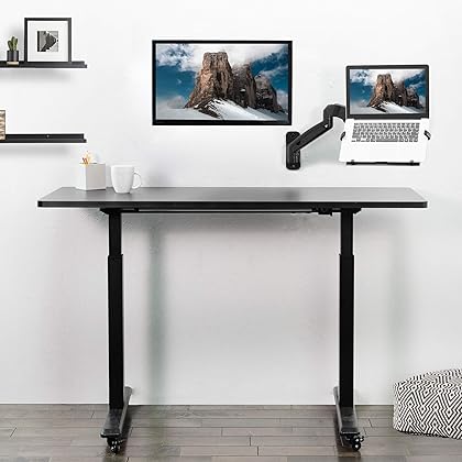VIVO Height Adjustable 17 to 32 inch Single Monitor Articulating Wall Mount for Standing Workstations, Fits 1 Screen with Max VESA 100x100mm, Black, MOUNT-VW01A