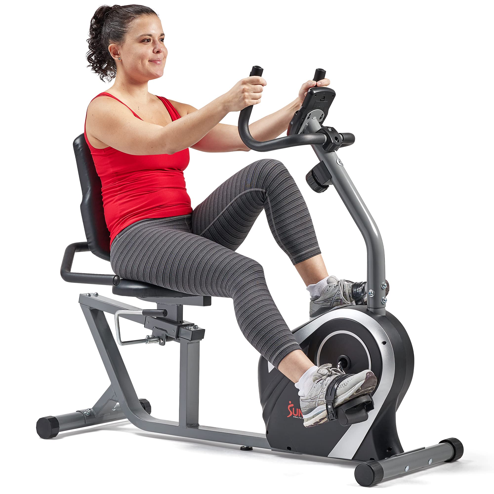 Sunny Health & Fitness Magnetic Recumbent Bike with Optional Exclusive SunnyFit® App Enhanced Bluetooth Connectivity