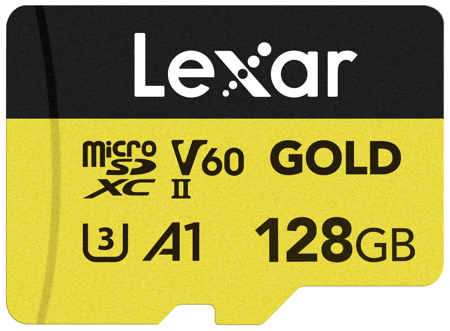 Lexar Professional Gold 128GB microSDXC UHS-II Card, C10, U3, V60, A1, Full HD, 4K UHD, Up to 280/180 MB/s, for Drones, Action Cameras, Portable Gaming Devices (LMSGOLD128G-BNNNG)