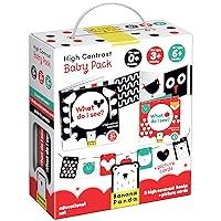 Banana Panda High Contrast Baby Pack - includes 7 Double-Sided Flash Cards and 2 Accordion Books Designed for Babies Ages 0 to 1 Year