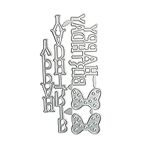 Letter Happy Birthday Thank You Mr&Mrs Best Wishes Happy Anniversary Heart Metal Cutting Dies Stencil DIY Scrapbooking Embossing Tool DIY Paper Cards Album Decoration (Happy Birthday)