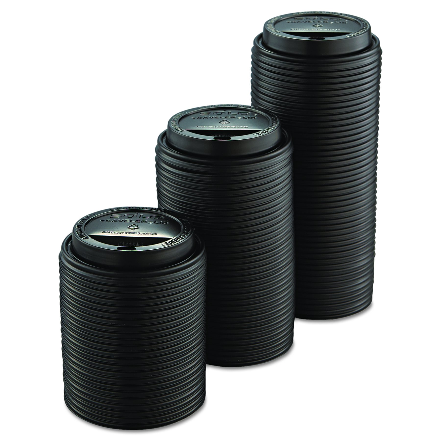 Solo TLB316-0004 Black Traveler Plastic Lid - For Solo Paper Hot Cups (Case of 1000)