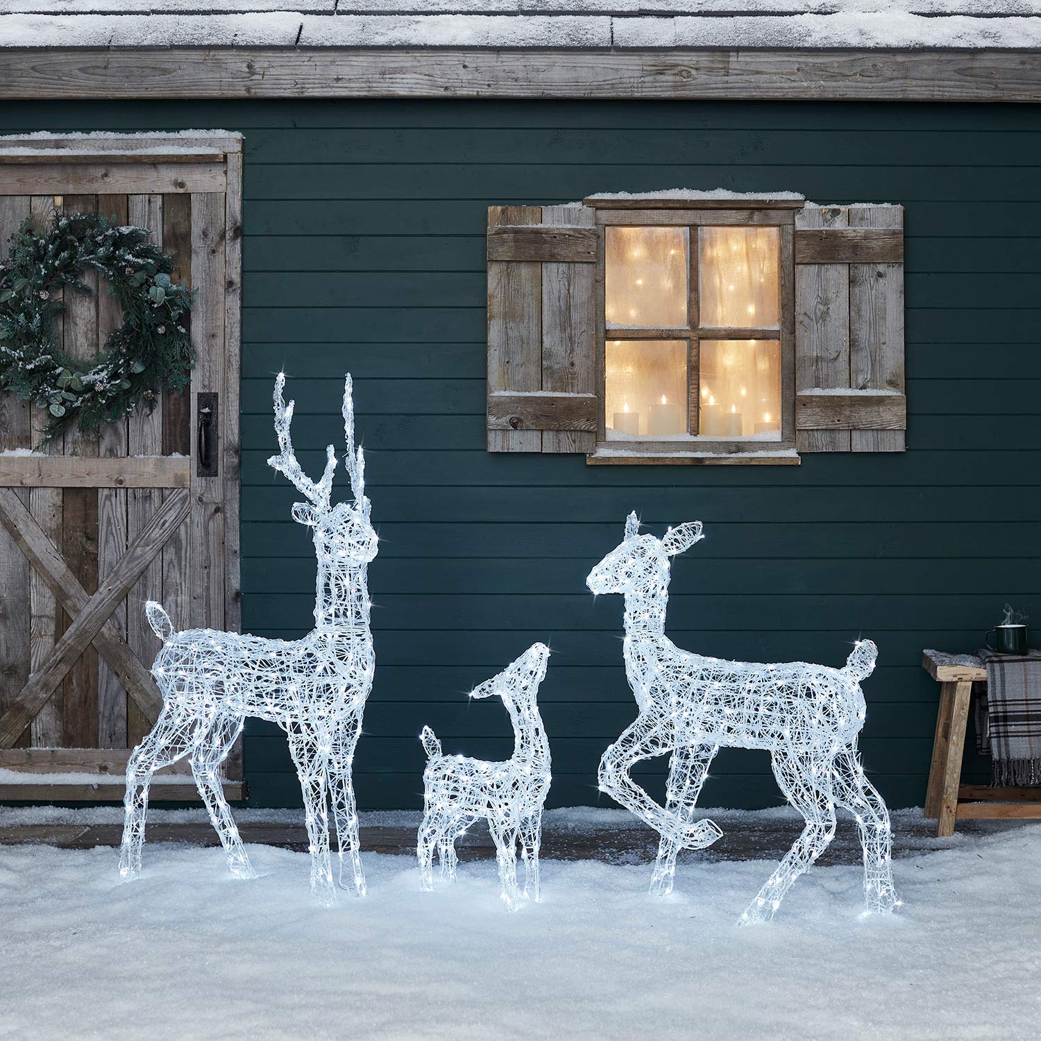 Mua Lights4fun Outdoor Reindeer Stag, Doe & Fawn Light Up Acrylic ...