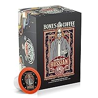 Bones Coffee Company Flavored Coffee Bones Cups White Russian Flavored Pods | 12ct Single-Serve Coffee Pods Compatible with Keurig 1.0 & 2.0 Keurig Coffee Maker