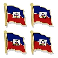 4 Pack Haiti Flag Lapel Pin - Haitian Flags Pins Lapel Hat Backpacks Suit Decoration & Men Women Waving Patriotic Enamel Metal Badge Souvenir