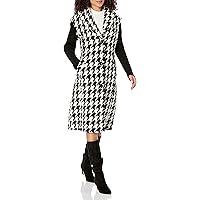 Kenneth Cole Women's Mixed Media Houndtooth Novelty Wool