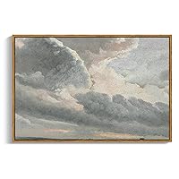 InSimSea Framed Landscape Canvas Wall Art | Study of Clouds Painting Prints Wall Decor | Modern Farmhouse Decor | Rustic Wall Decor for Living Room Bedroom | French Country Decor 24x36inch