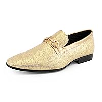 Amali Devy, Men's Slippers - Mens Loafers - Tuxedo Shoes - Mens Fashion Shoes, Velvet Embellished, Dress Shoe, Rhinestone Mens Casual Shoes