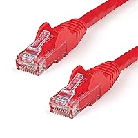 StarTech.com 5ft CAT6 Ethernet Cable - Red CAT 6 Gigabit Ethernet Wire -650MHz 100W PoE RJ45 UTP Network/Patch Cord Snagless w/Strain Relief Fluke Tested/Wiring is UL Certified/TIA (N6PATCH5RD)