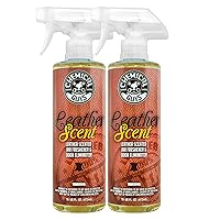 Chemical Guys AIR_102_1602 Leather Scent Premium Air Freshener and Odor Eliminator, Long-Lasting, Just Like New Scent for Cars, Trucks, SUVs, RVs & More, 16 fl oz (2 Pack)