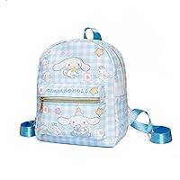 Anime Cinnamoroll Backpack Mini Cute Cartoon Daily Travel Bag All Over Printed Checkered Daypack Travel Hiking Backpack Blue