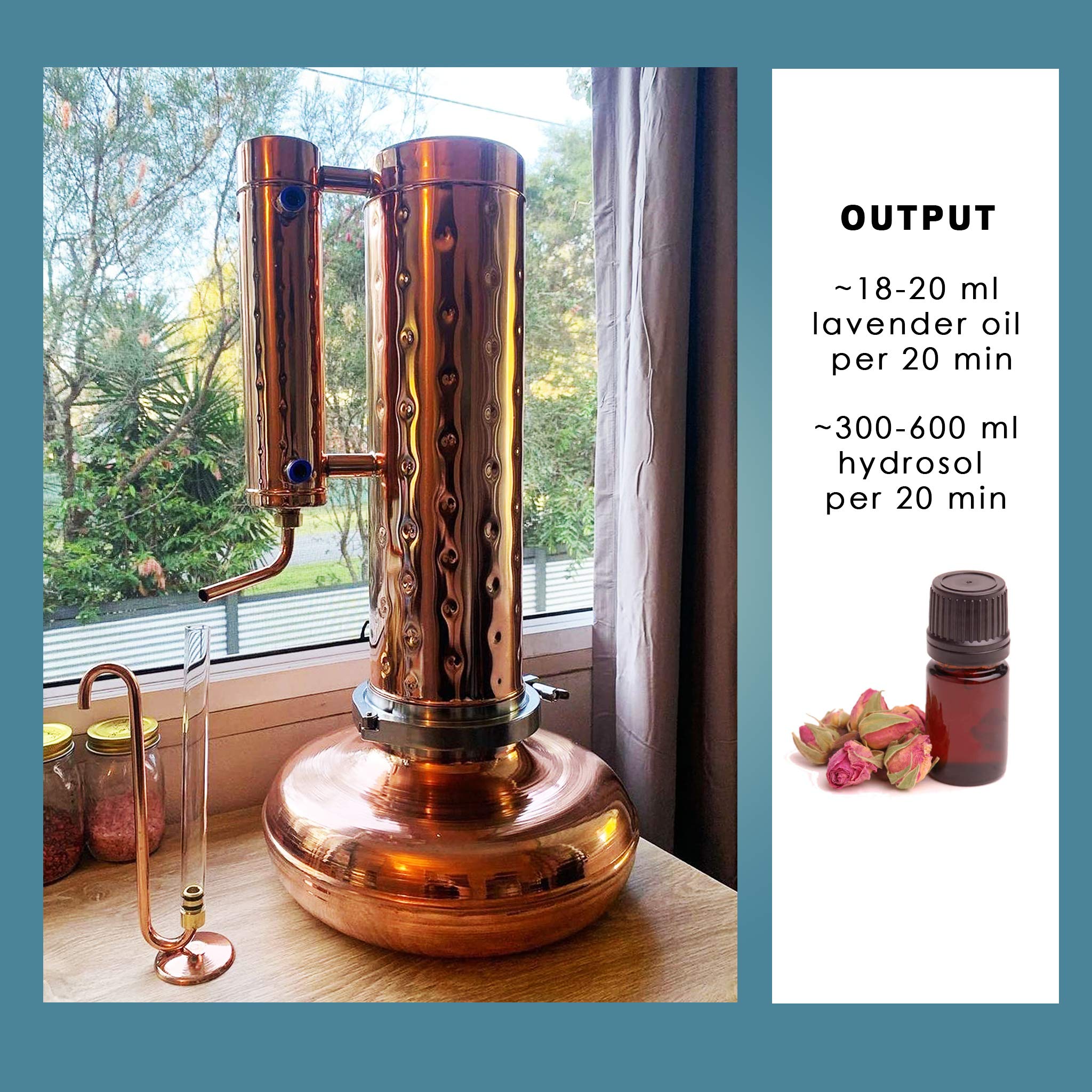 Copper Pro Essential Oil Distiller Kit for Steam Distillation Making and Extracting - Home Equipment DIY from Herbs, Plants Flowers (8L), CP5LB, 0.40 Fl Oz (Pack of 1)