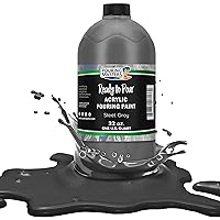 Pouring Masters Steel Gray Acrylic Ready to Pour Pouring Paint - Premium 32-Ounce Pre-Mixed Water-Based - for Canvas, Wood, Paper, Crafts, Tile, Rocks and More