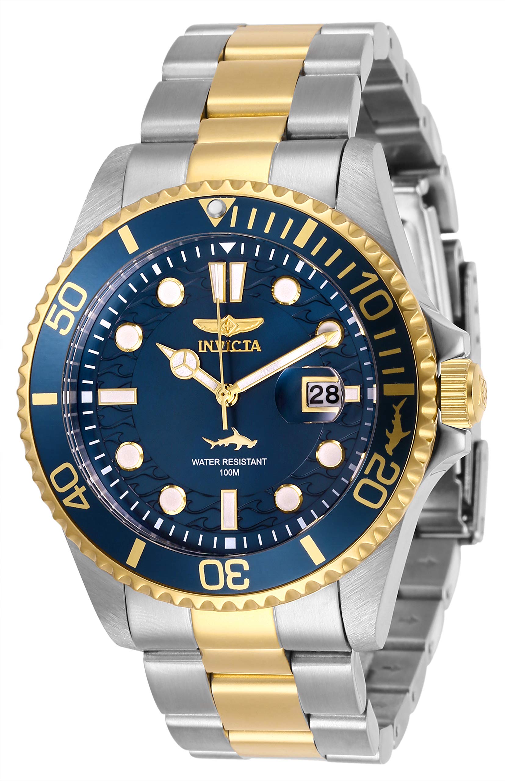 Invicta Mens Pro Diver Quartz Watch, Two Tone, 30021