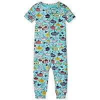 The Children's Place baby boys Zip Front short sleeve One Piece Footed