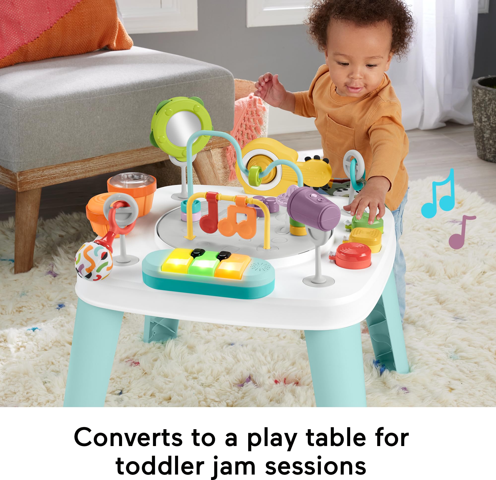 Fisher-Price Baby Toddler Toy 3-in-1 Hit Wonder Activity Center & Play Table with Music Lights & Developmental Toys Ages 6+ Months
