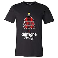 Buffalo Plaid Christmas Tree Shirt Christmas Family Personalized Mens T-Shirt