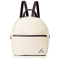 Kitamura R-0675 91621 Embossed Backpack with Scratches Less Noticeable, Ivory/Chocolate, White