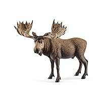 Schleich Wild Life Moose Bull Figurine - Wild Animal Toy Figurine, Durable for Education and Imaginative Play for Boys and Girls, Gift for Kids Ages 3+