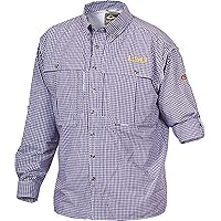 Drake LSU Long Sleeve Plaid Wingshooter Shirt - Purple