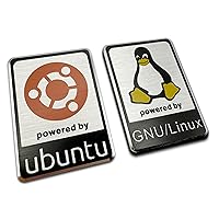 Ubuntu Linux & GNU/Linux Penguin - Dual Pack Aluminum Decals for Laptops and Computers 35mm X 25mm(Two Emblems)…