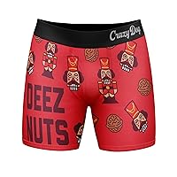 Crazy Dog T-Shirts Deez Nuts Mens Boxers Funny Christmas Nutcracker Hilarious Graphic Underwear