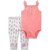 Carter's Baby Girls Neon Bodysuit Soft Pant Set Flutter Tank (9M)