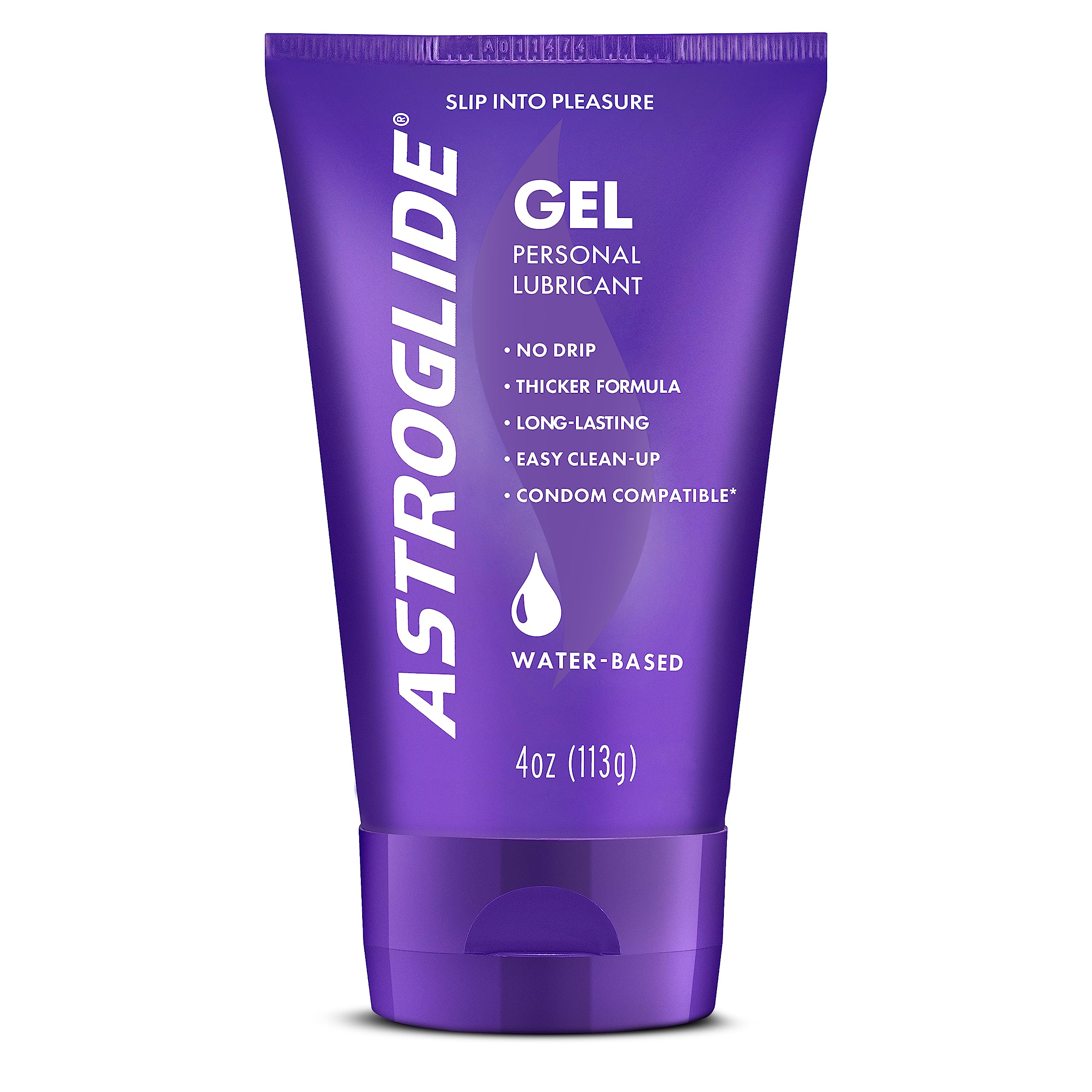 Astroglide Gel, Personal Lubricant (4oz), Stays Put with No Drip, Dr. Recommended Brand, Water Based Lube Gel For Couples, Women, and Men, Long-Lasting Pleasure, Condom Compatible, Manufactured in USA