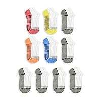 Need size - Fruit of the Loom Boys Zone Cushion No Show Socks 10 pack